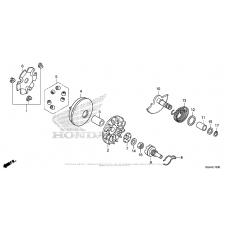 Drive face + kick starter spindle