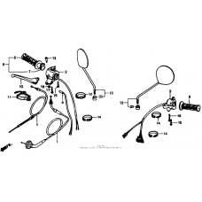 Handle switch + cables + mirrors