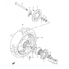 Rear wheel complete assy              

                  Gsf1200st/sv/sw/sx/sy