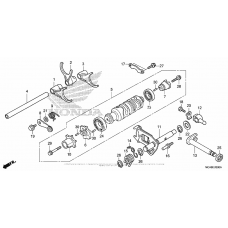 Shift drum + shift fork