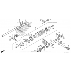 Shift drum + shift fork