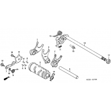 Gearshift fork/ gearshift drum