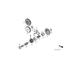 Kick starter spindle