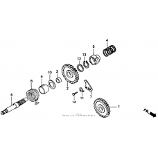 Kick starter spindle