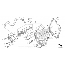 Right crankcase cover + water pump