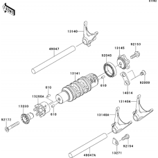Gear change drum/shift fork(s)