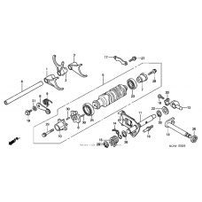 Shift drum + shift fork