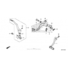 Pedal + kick starter arm