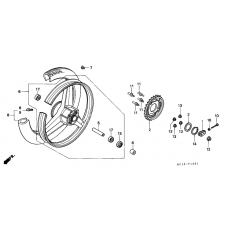 Rear wheel complete assy              

                  CB125TDJ/TP