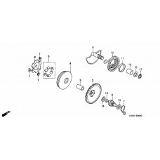 Drive face/kick starter spindle