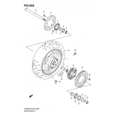 Rear wheel complete assy              

                  Gsr600ak7/uak7/ak8/uak8/ak9/uak9/al0/ual0