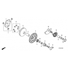 Drive face/ kick starter spindle