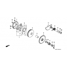 Drive face/ kick starter spindle