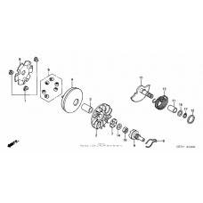 Drive face + kick starter spindle