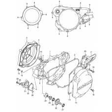 Crankcase cover-water pump