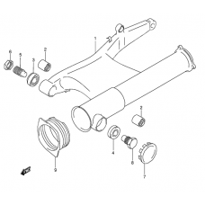 Rear swinging arm