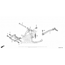 Stand + kick starter arm
