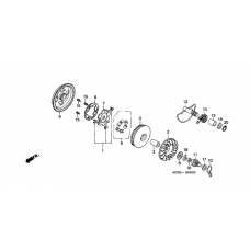 Drive face/ kick starter spindle