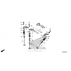 Camshaft + valve (rr.)