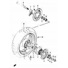 Rear wheel complete assy              

                  Gsf1200t/v/w/x/y/st/sv/sw/sx/sy