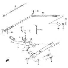 Stand - rear brake