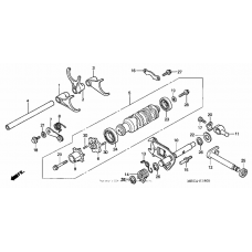 Shift drum + shift fork