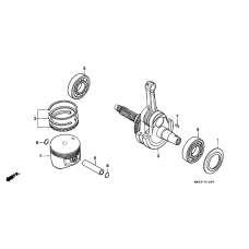 Piston/crankshaft