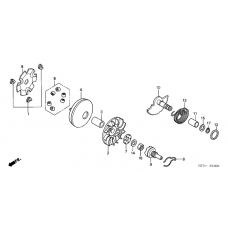 Drive face/ kick starter spindle