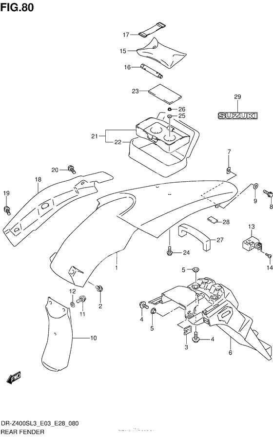 Rear Fender (Dr-Z400Sl3 E33)