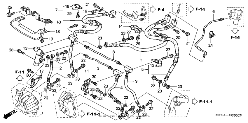 Front brake hose (st1300)