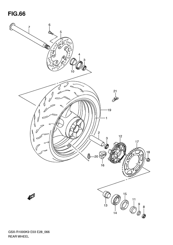 Rear wheel complete assy