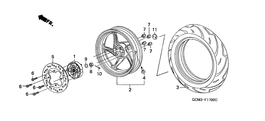 Rear wheel complete assy              

                  1