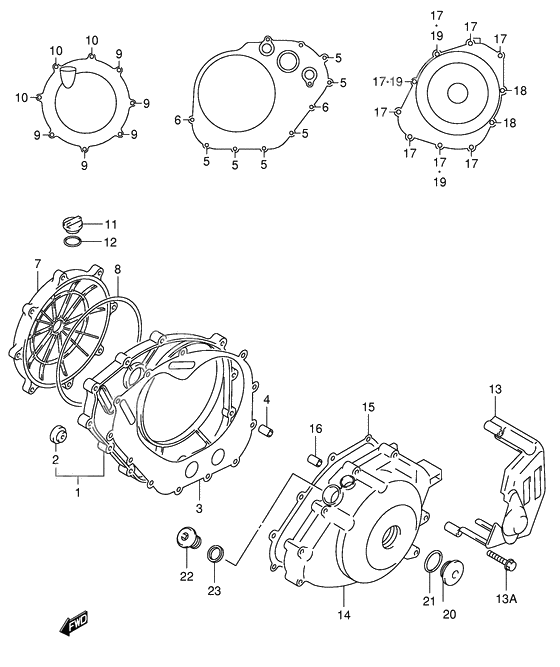 Crankcase cover ass`y (v