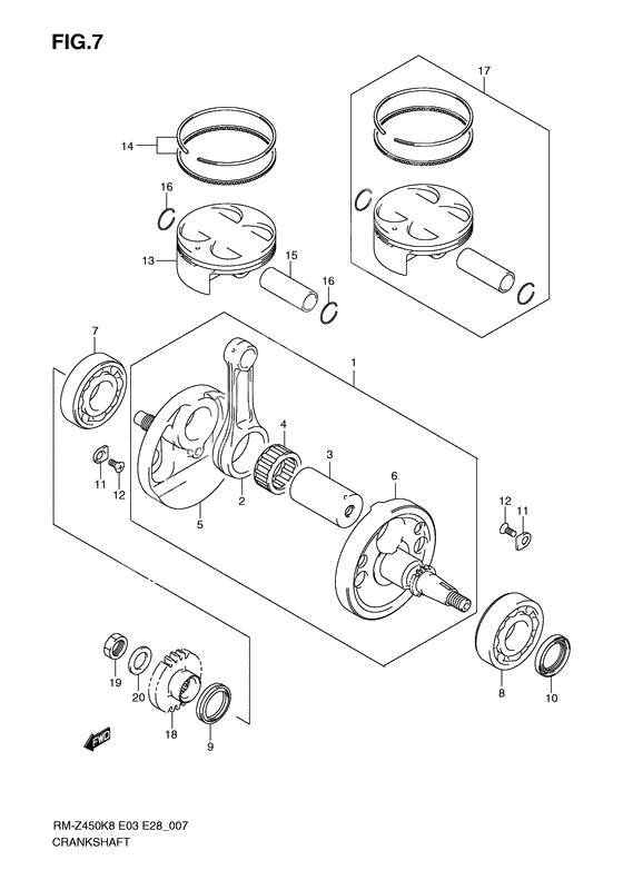 Crankshaft              

                  Rm-z450k8/k9/l0