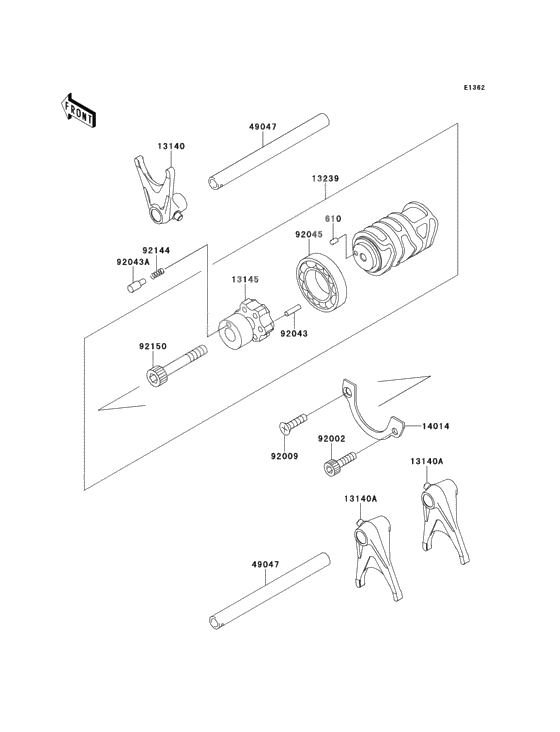 Gear change drum/shift fork(s)