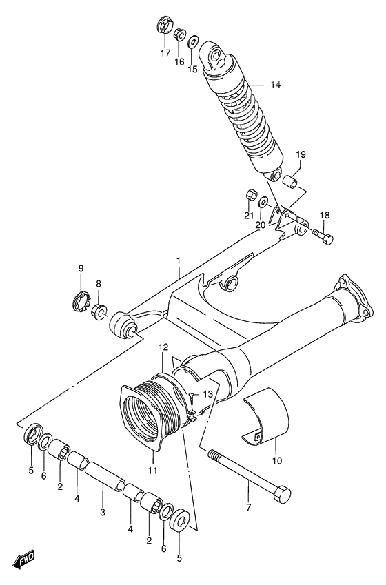 Rear swinging arm              

                  Model t/v/w/x/y