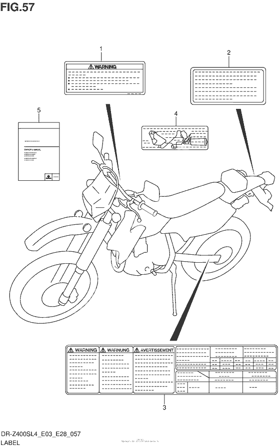 Информационные наклейки (Dr-Z400Sl4 E33)