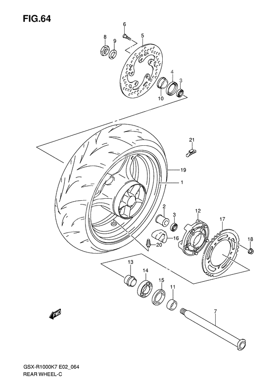 Rear wheel complete assy