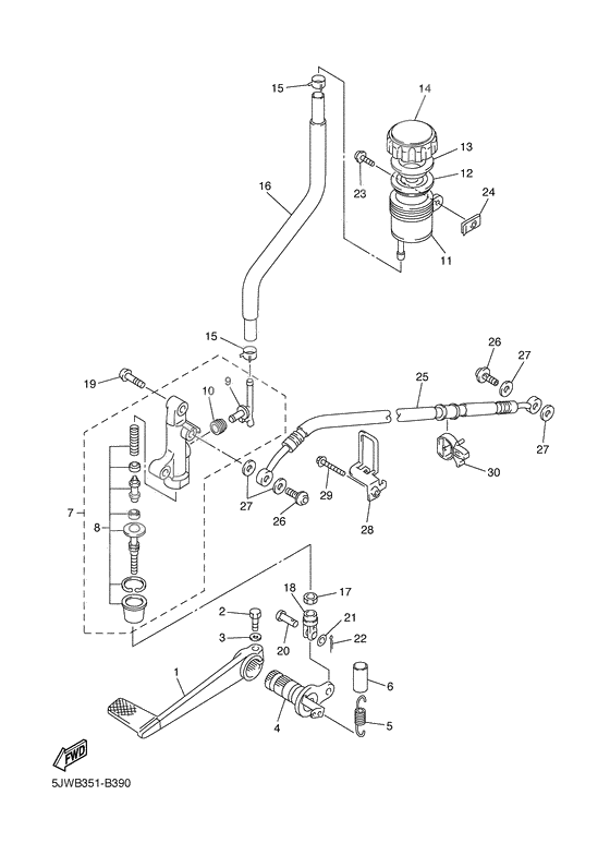 Rear master cylinder