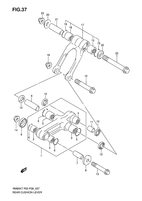 Rear cushion lever