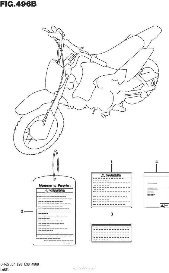 Информационные наклейки (Dr-Z70L7 E33)