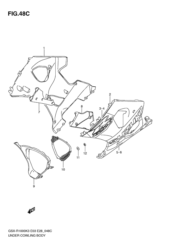 Under cowling              

                  Gsx-r1000zk4 e28