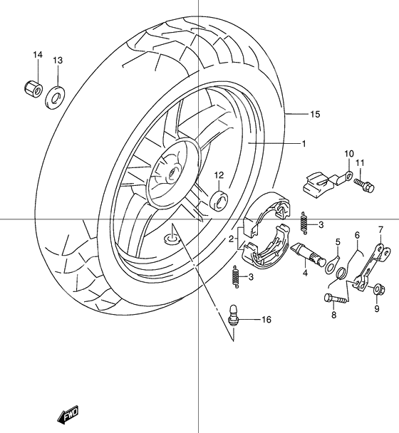 Rear wheel complete assy