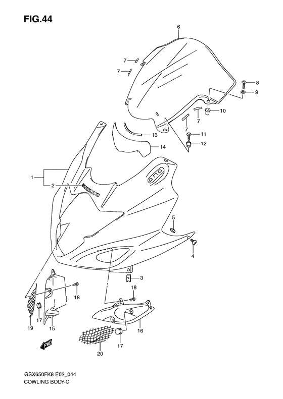 Cowling body              

                  Model k8/k9