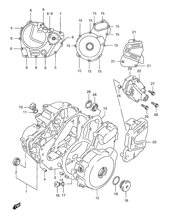 Crankcase cover ass`y (v