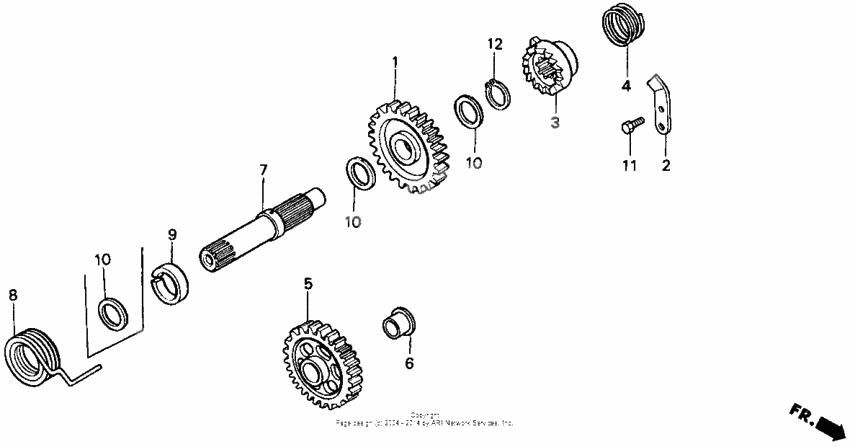 Kick starter spindle