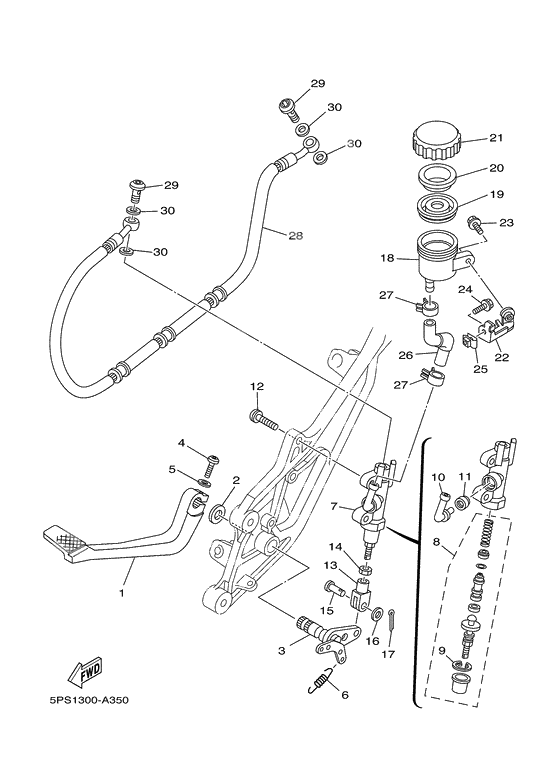 Rear master cylinder