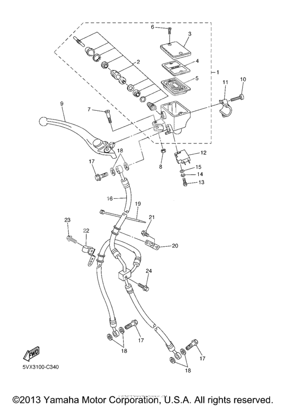 Front master cylinder