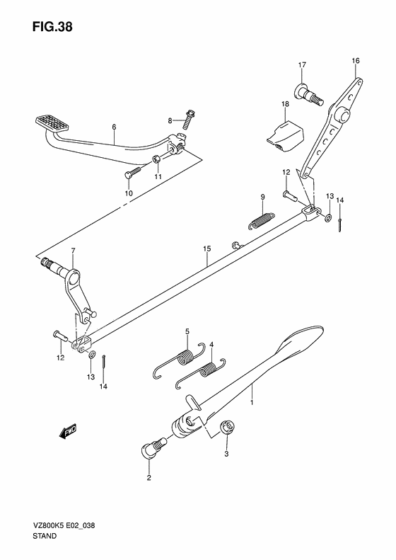 Stand - rear brake