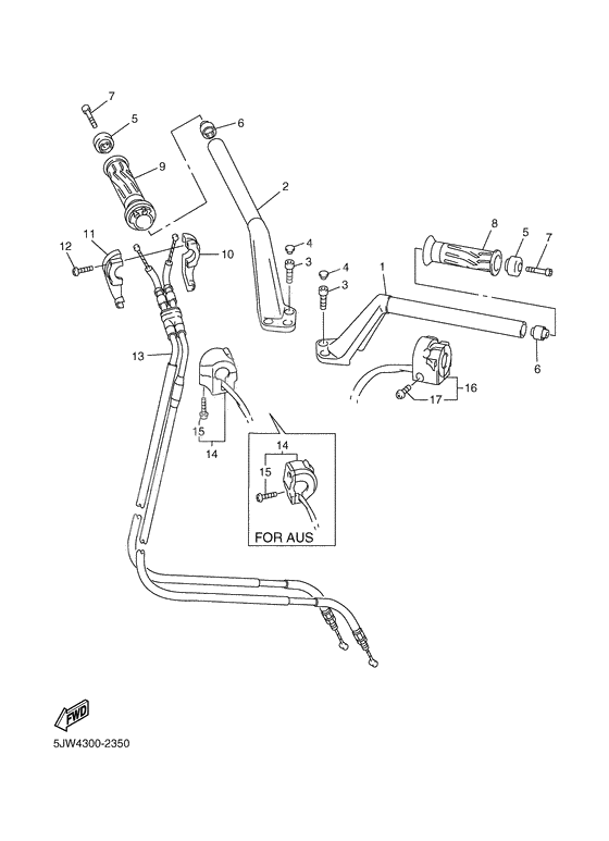 Steering handle. cable